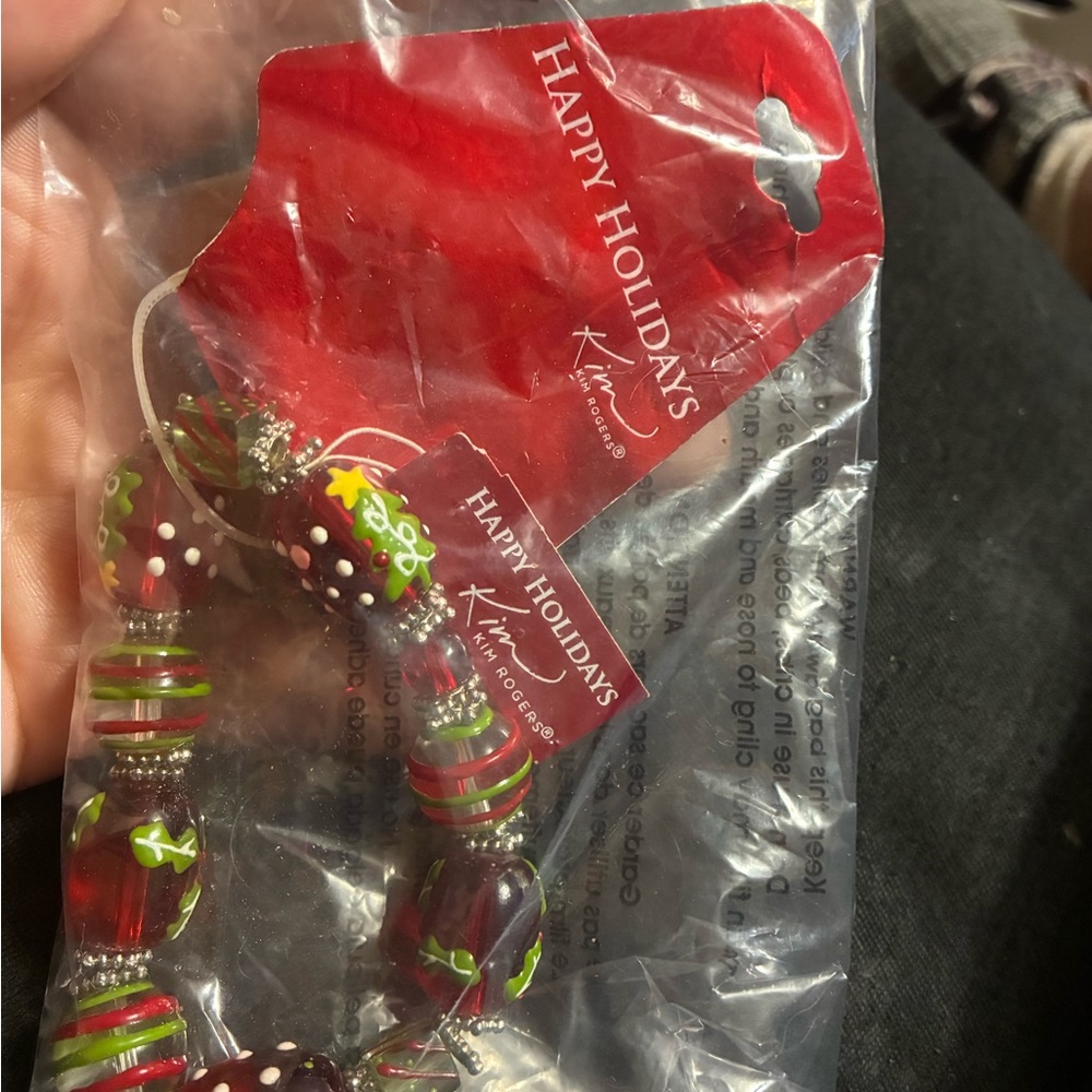 Kim Rogers Red and Green Holiday Bracelet